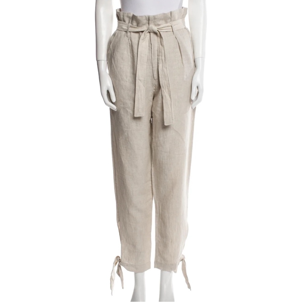 Reformation Beige Paperbag Waist Pants